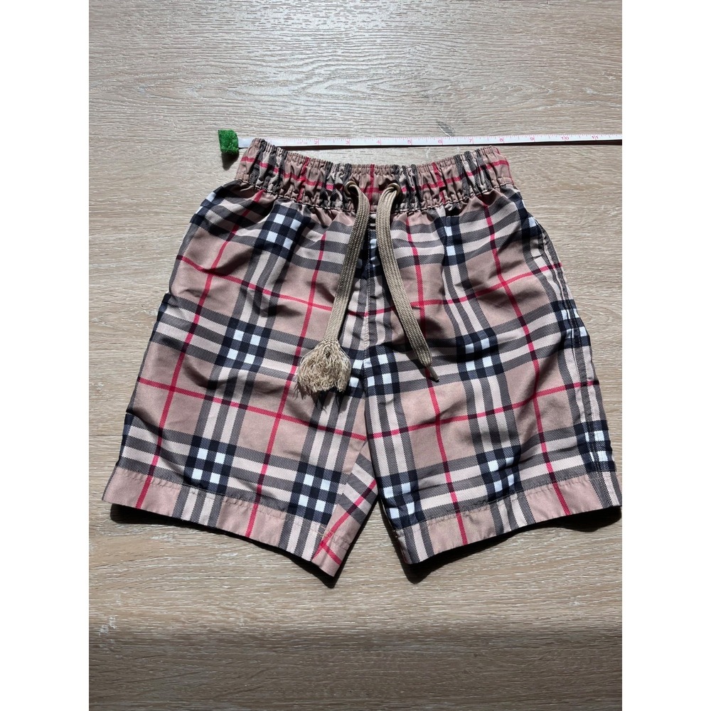 Burberry Swim Shorts Boys 2Y Multi Nova Check Drawstring Elastic Waist Trunks